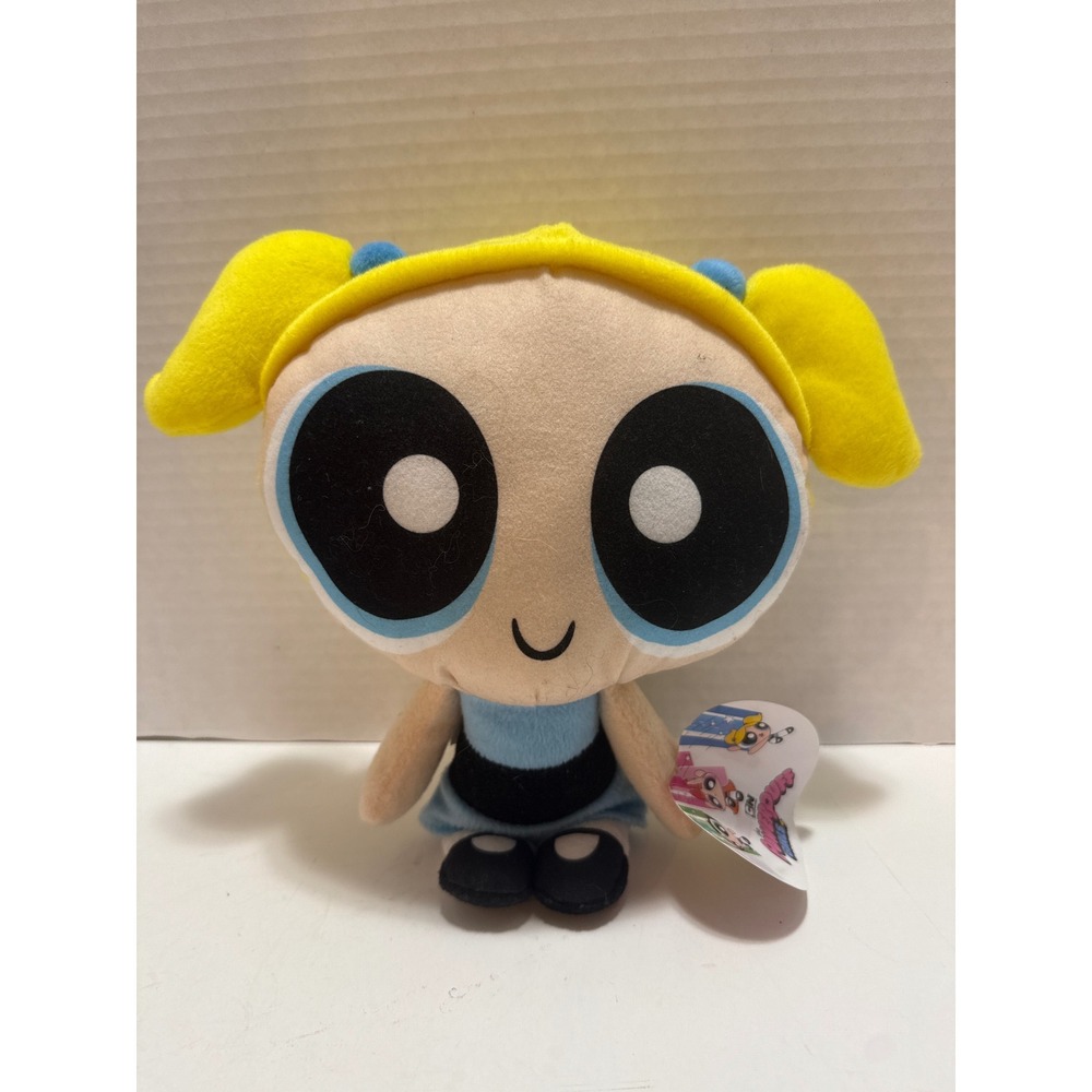 Powerpuff Girls Bubbles Plush Doll Cartoon Network Blue Dress Blonde NWT